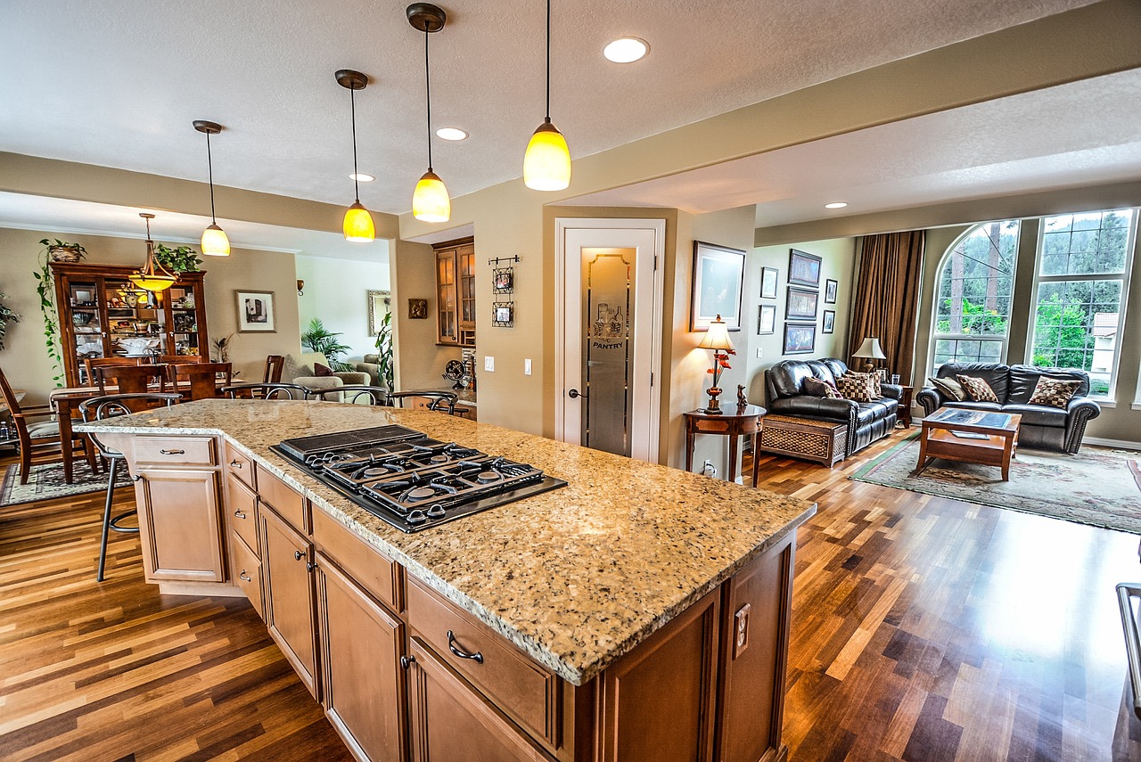 Kitchen and living space from Ave Maria Construction’s remodeling portfolio
